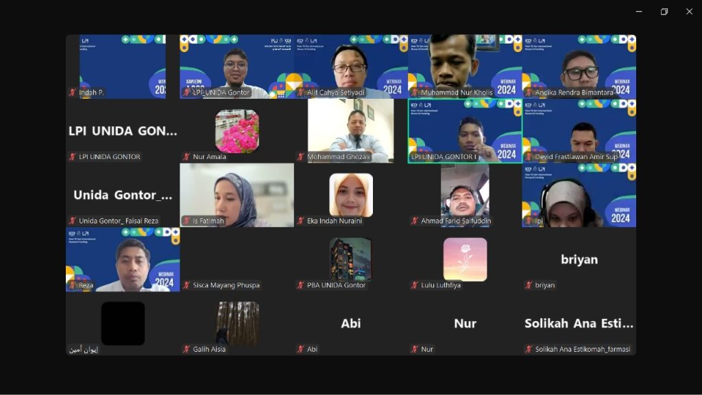Raih Hibah Penelitian Internasional: Webinar UNIDA Gontor Hadirkan Akademisi Berprestasi
