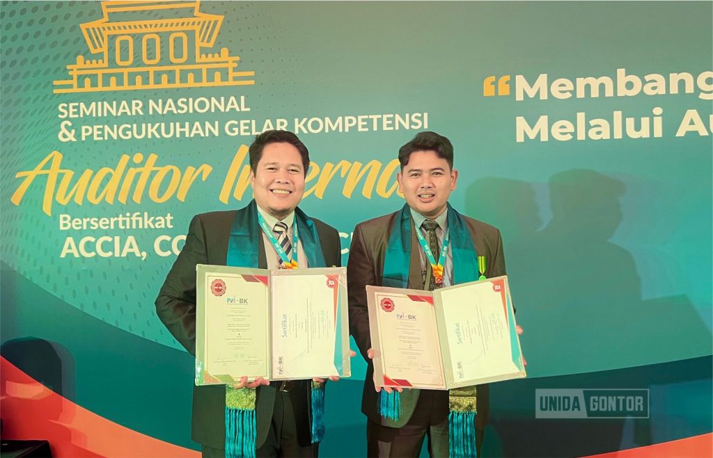 Ketua dan Sekretaris SPI UNIDA Gontor Raih Sertifikasi ACCIA