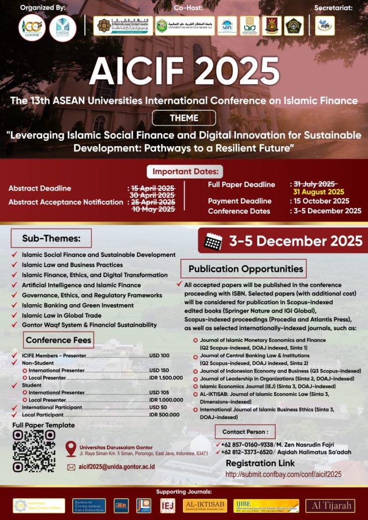 UNIDA Gontor to Host AICIF 2025: Advancing Islamic Finance for a Resilient ASEAN Future