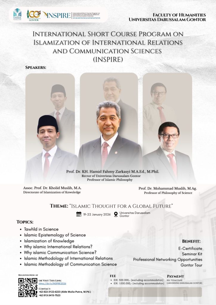INSPIRE 2026: International Short Course on Islamizing International Relations and Communication Sciences