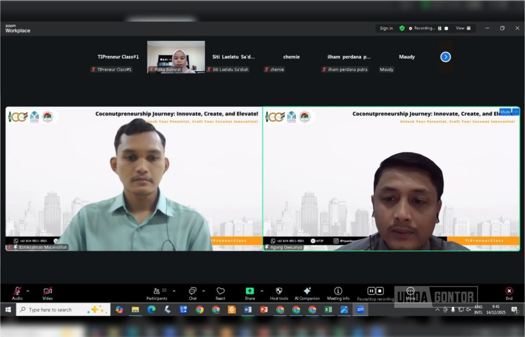 TIPreneur #1 UNIDA Gontor Bahas Kelapa SWOT BMC VCO Sabun Kemasan UMKM
