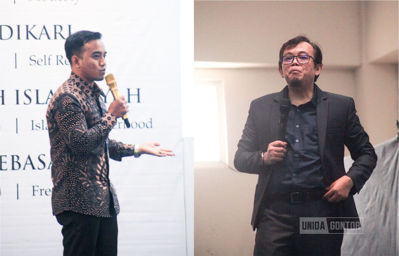 Seminar Communication Festival 6.0 di Hall Lantai 4 Gedung Terpadu UNIDA Gontor, peserta menyimak pemaparan narasumber bertema aksi mahasiswa di era AI.