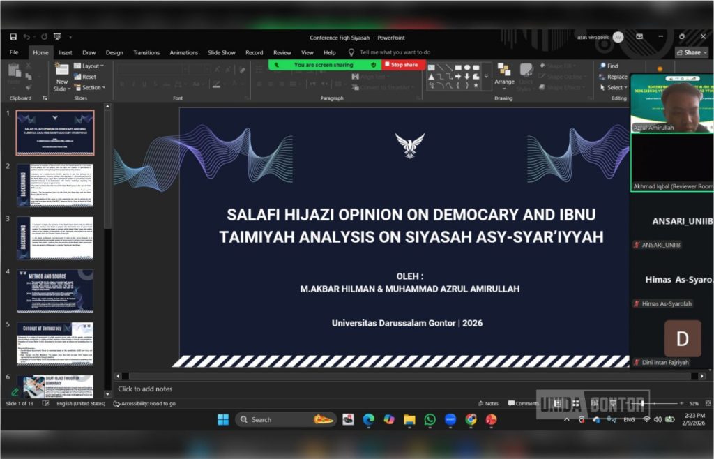 Mahasiswa PMH UNIDA Gontor Presentasikan Kajian Siyasah Syar’iyyah pada ICHES Internasional